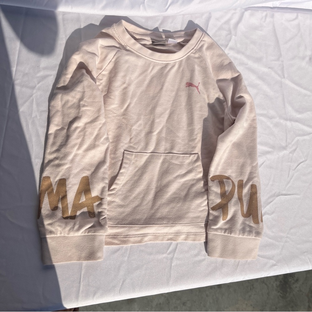 Puma Cream and Gold Kids Sweatshirt - Picture 2 of 4
